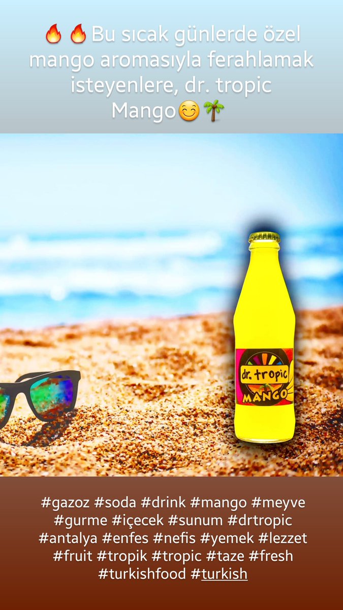 dr_tropic's tweet photo. 🔥🔥🔥Bu sıcak günlerde özel mango aromasıyla ferahlamak isteyenlere, dr. tropic Mango😊🌴 

#gazoz #soda #drink #mango #meyve #gurme #içecek #sunum #drtropic #antalya #enfes #nefis #yemek #lezzet #fruit #tropik #tropic #taze #fresh #turkishfood #turkish https://t.co/gLSIG3ik2V