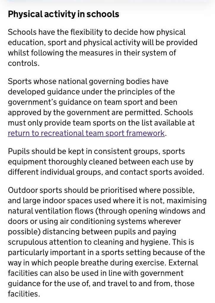 Anyone else notice the change to government guidance for PE!! Nothing like leaving it late!🤬 @ShareLearnT