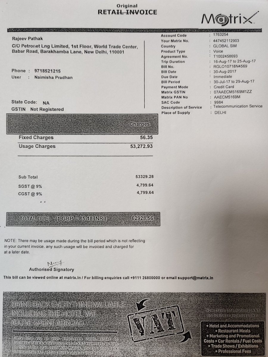 pbhushan1's tweet image. A sample of how PSU Petronet is being looted for personal exp of daughter of MOPNG Dharmendra Pradhan. &amp;gt;68K paid for her International calls. MD&amp;amp;CEO Prabhat Singh approved it.HC ordered a CVC inquiry into his abuse of office. But no inquiry yet. Does he have @PMOIndia protection?
