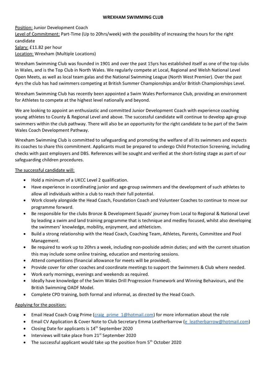 Wrexham Swim Club tweet media