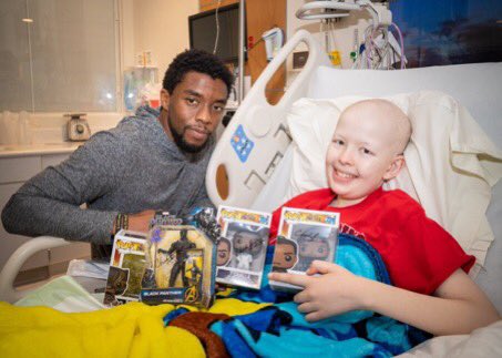 Chadwick had cancer and he visited and gave hope to children with cancer. Not all heros wear caps.