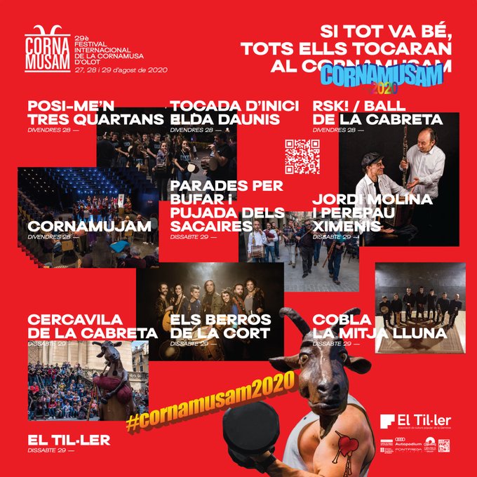 🎶🎸🎶 Últim dia del <a href="/cornamusam/">Cornamusam</a> a #Olot!🎙️A causa de les inclemències meteorològiques, s'han traslladat tots els concerts a <a href="/TorinOlot/">Sala El Torín</a> i es podran seguir en streaming!

📽️ youtube.com/channel/UCUGjO…
🔊 Tota la info actualitzada 👉🏼 cornamusam.cat/#

#cornamusam20