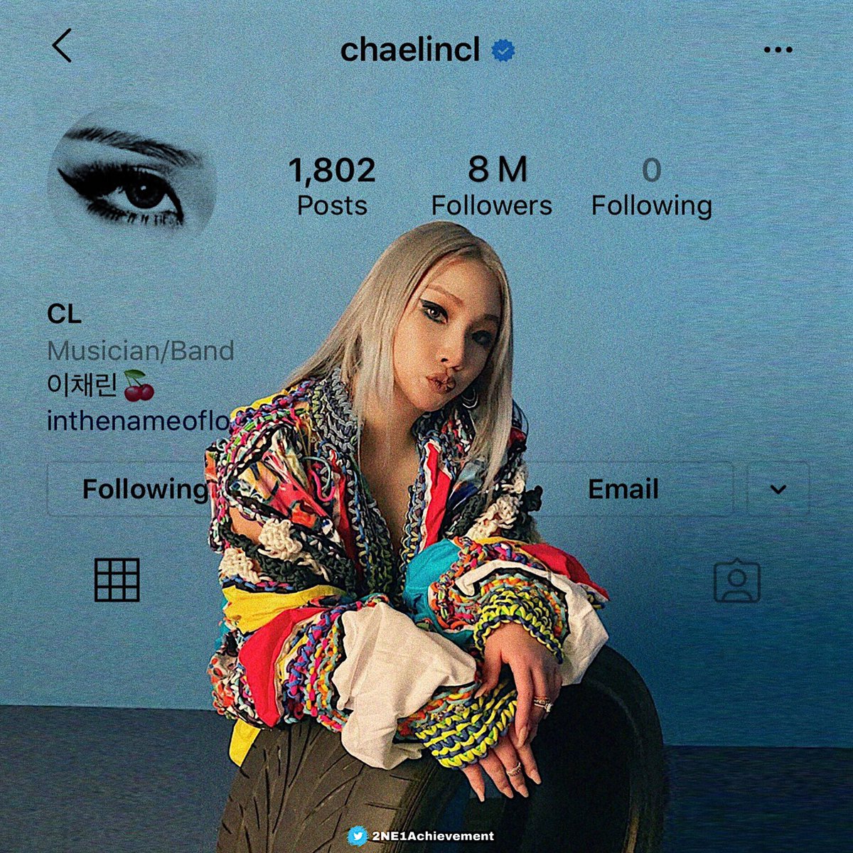 2ne1 Charts Cl Has Surpassed 8m 8 000 000 Followers On Instagram Congratulations Our Cherry Chaelincl Cl 이채린 씨엘
