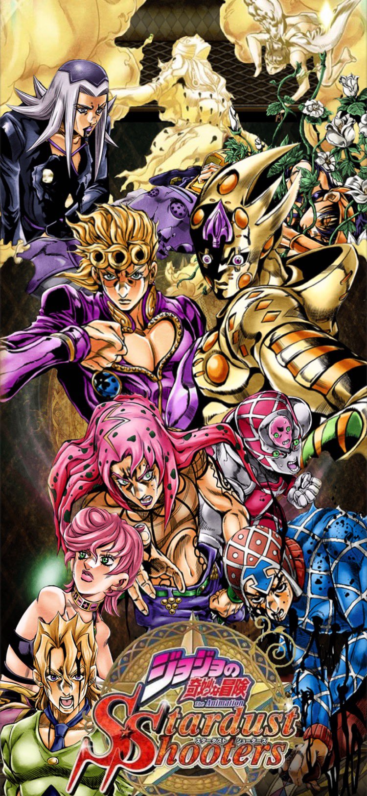 J ジョーンズ ジョジョss6 5周年おめでとうございます お祝いとしてジョジョssの1 5部の主人公で壁紙を作成しました 1ジョジョssユーザーとしてこれからも楽しんでいきますので どうぞよろしくお願いします ジョジョ ジョジョの奇妙な冒険