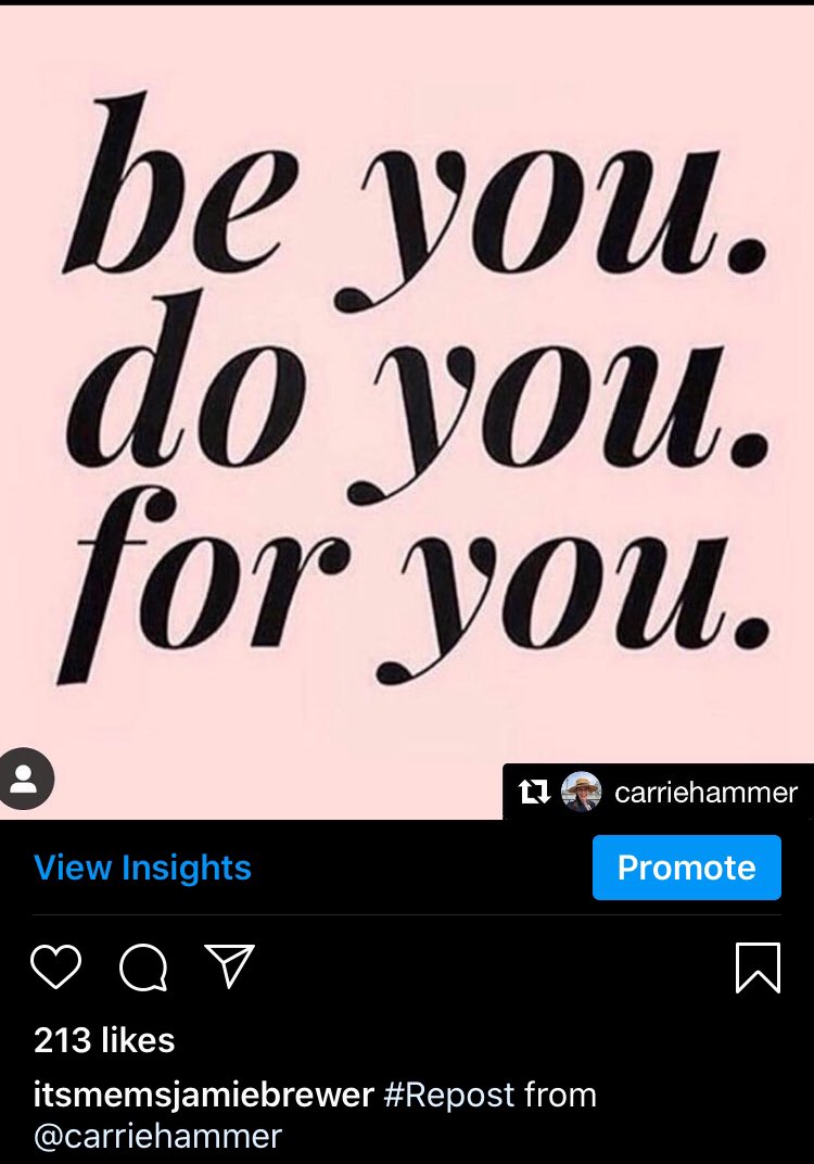 #Repost from <a href="/carriehammer/">CARRIE HAMMER</a> 
. . . . 
Happy Friday! Be you. Do you. For you. You are be(you)ful! Xoxo #bodypositive #BodyPositivity #rolemodelsnotrunwaymodels