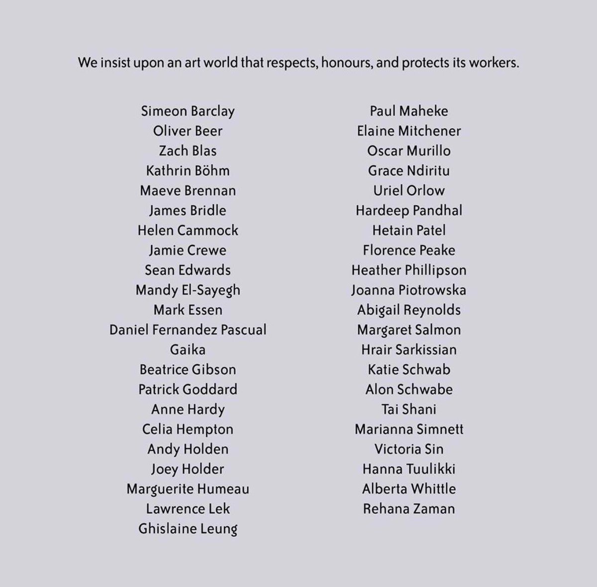 Huge love, gratitude and solidarity to the #BritishArtShow9 #BAS9 artists for standing with Southbank Centre staff as we fight for our jobs and for the fairer art world we all deserve.
