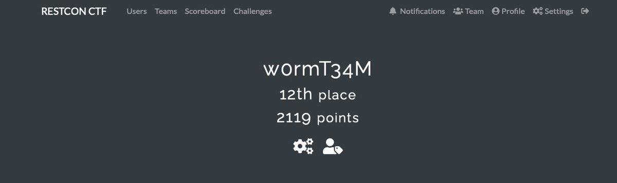 c3p01337's tweet photo. Thanks to @resethacker  For The #RESTCON CTF, we had an amazing time during The CTF , we worked hard to solve most of challenges,  but we had not enough time after the release of some great challs in last hours. and we got the 12th place . thanks again 
#w0rmT34M https://t.co/Tsdo0IKyVT