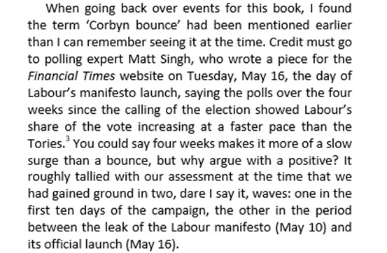 8/14 Heneghan was still arguing for a defensive strategy even as Matt Singh was writing in the FT (May 16) of a Corbyn surge.It's a measure of his judgement that the Ergon House operation was apparently set up three days after that to support strongholds with huge majorities.