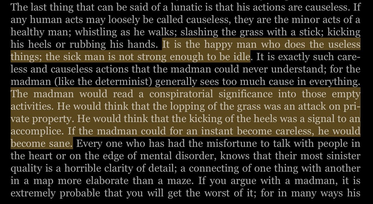 Hard not to think of our current political climateMadness is pathological certainty.