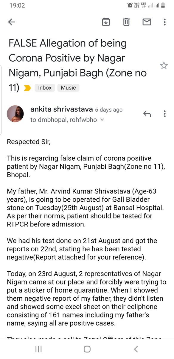  @CMMadhyaPradesh Sir, I'm not sure if funding is provided to Municipal authorities for Covid-19 positive cases in their area but this is really no less than mental harassment to people like us.Requesting you to take action against such culprits 