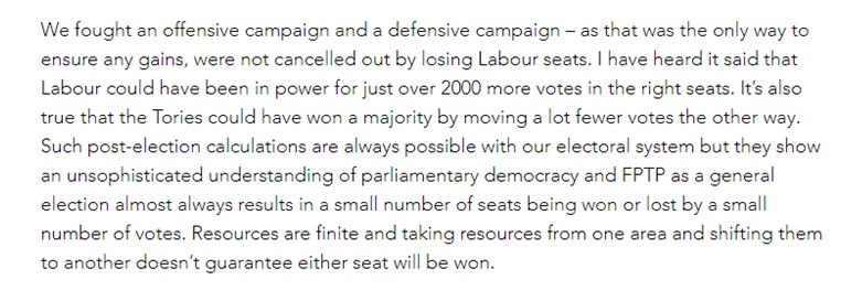 9/14 Having portrayed himself as the master of targeting and said that 'without the defensive campaign we would have lost many more (seats)', Heneghan then deploys some political gymnastics to assert that the money siphoned off to Ergon House wouldn't have made a difference.