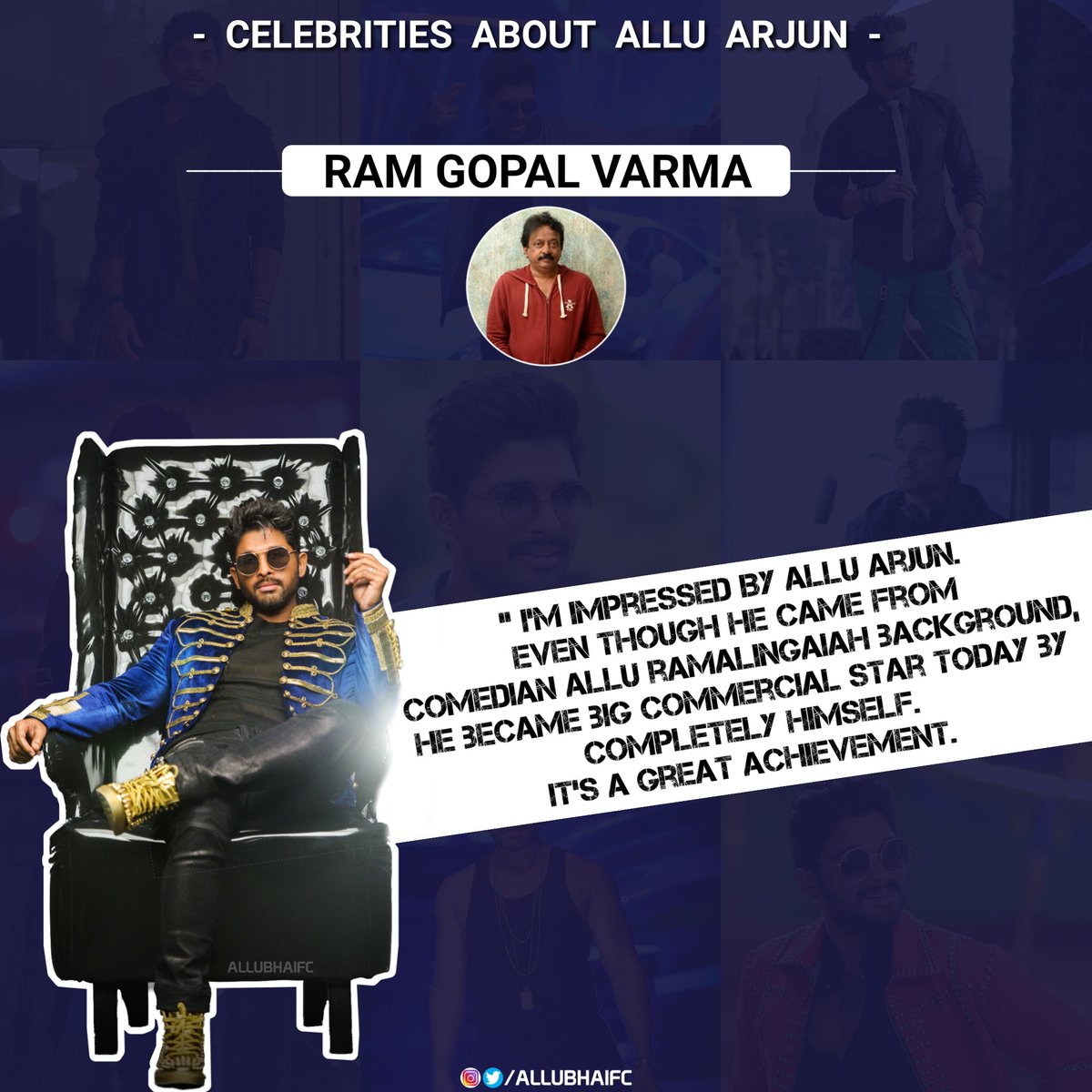 Director  @RGVzoomin About Our Beloved Stylish  Allu Arjun !! #IndianStyleIconAlluArjun @alluarjun