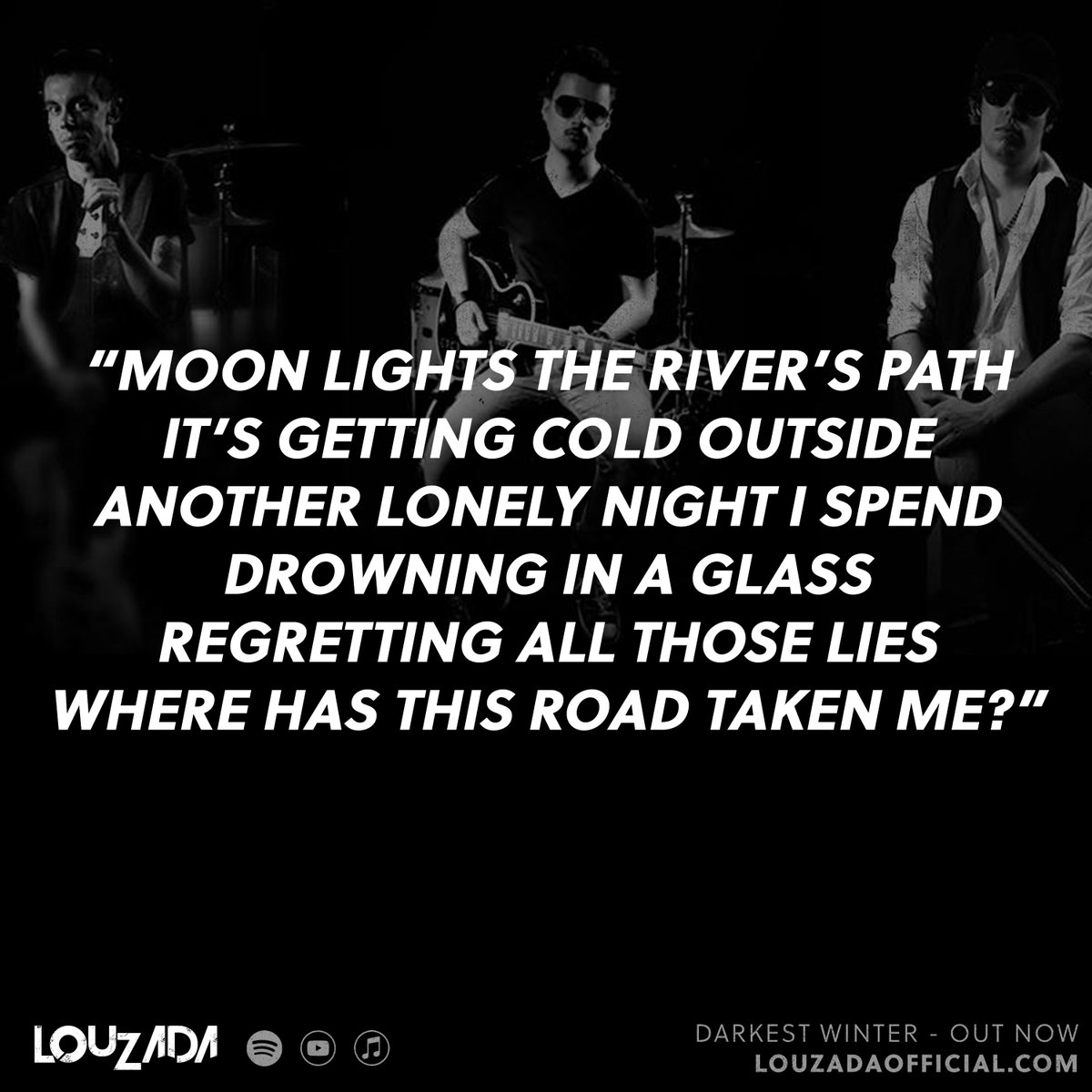 HIT PLAY ▶️ and turn the music up this Saturday 🤘

Download and stream our latest single Darkest Winter on Spotify 👉 bit.ly/LOUZADAsp