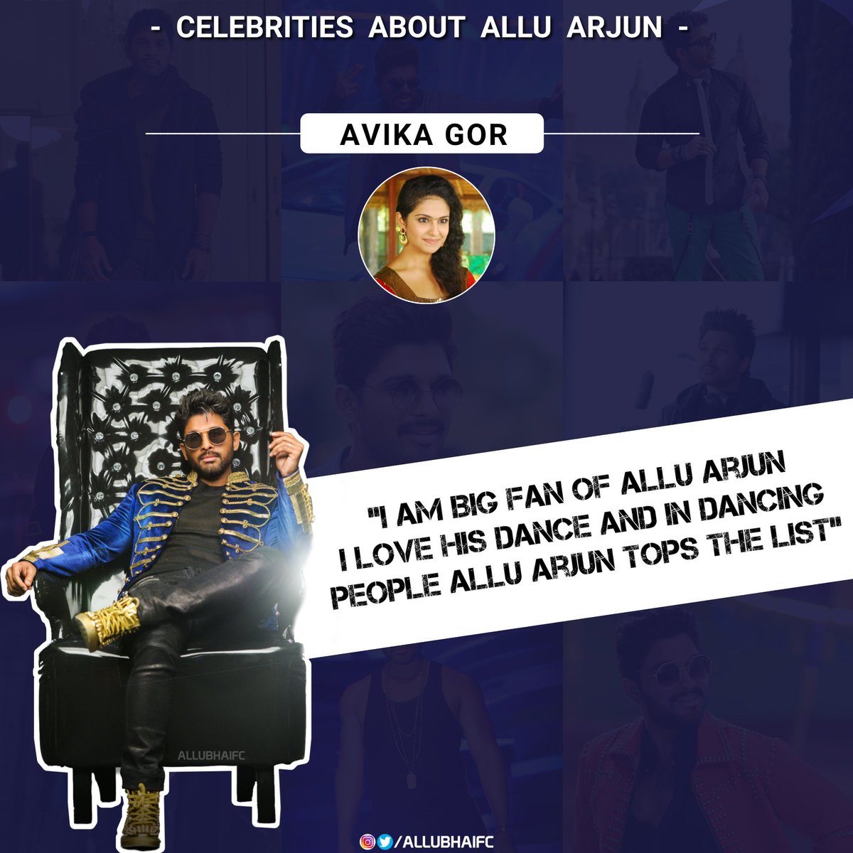 Actress  #AvikaGor About Our Allu Bhai !! #IndianStyleIconAlluArjun @alluarjun