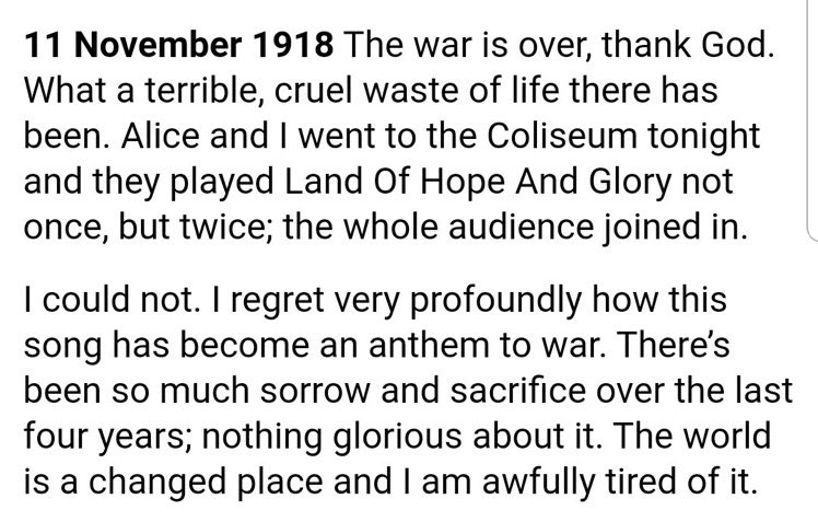 hannahrosewoods's tweet photo. Edward Elgar, on not being able to sing Land of Hope and Glory in 1918. For anyone who’s currently taking pleasure in imagining themselves fighting a culture war for patriotism https://t.co/Sve8elhERy