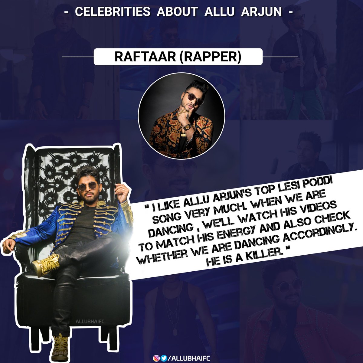 Rapper  @raftaarmusic About His & Our Favorite Allu Bhai !! #IndianStyleIconAlluArjun @alluarjun