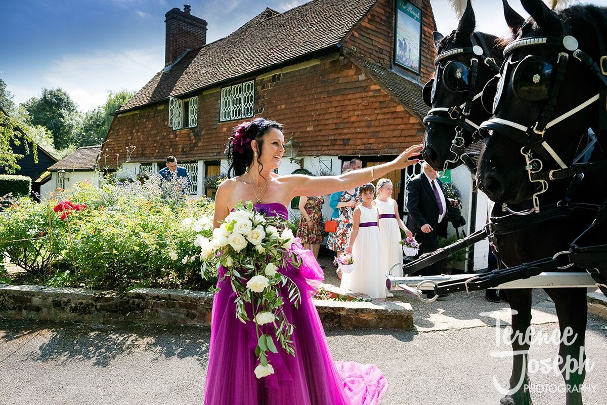 What a beautiful day Sharon and Kenneth's wedding at the <a href="/ploughatleigh/">The Plough at Leigh</a> was!

#theploughatleigh #kent #wedding #ukwedding #weddingphotographer #photographer #summer #love #bride #flowers #rustic #weddinginspiration #weddinginspo #horse #carriage #bouquet #tradition #bridalhair