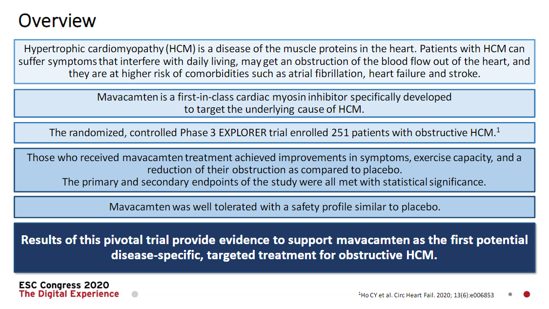 CardsJC Hypertrophic Cardiomyopathy Trials EXPLORERHCM, 41 OFF