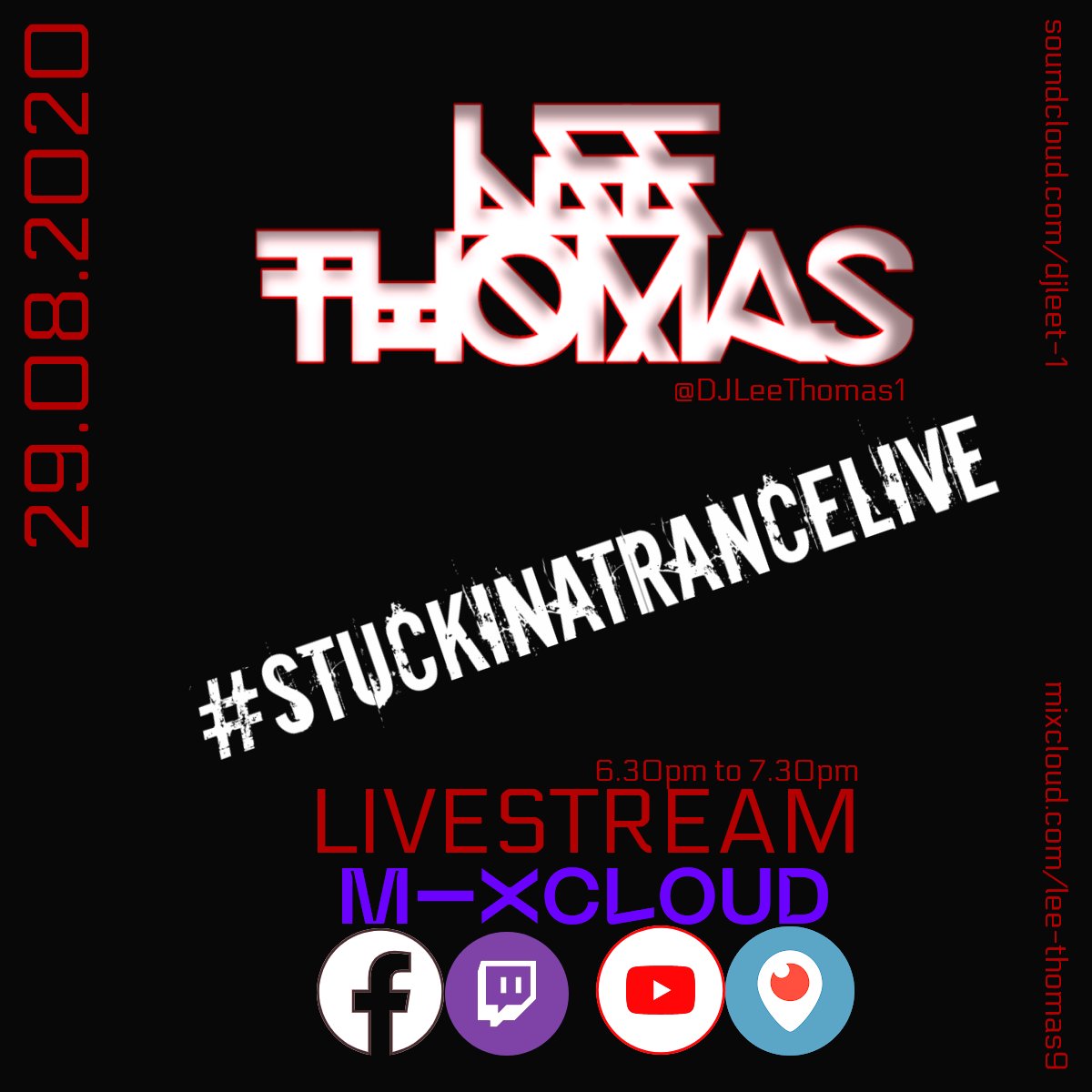 LeeThomasUK's tweet photo. Join me tonight for a power hour #Livestream
6.30pm - 7.30pm (BST)
TWITCH - https://t.co/RYvaGD0Ohc
PERISCOPE - https://t.co/4YXplDW8zr
Mixcloud - https://t.co/ZrfF59RiHt
#LiveTrance #StuckInATranceVol3
@_LewysJones @NicKenzey https://t.co/beVsgpMSNB
