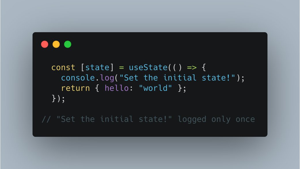 I always forget initializing state with a function is a thing, but it's a powerful React pattern: