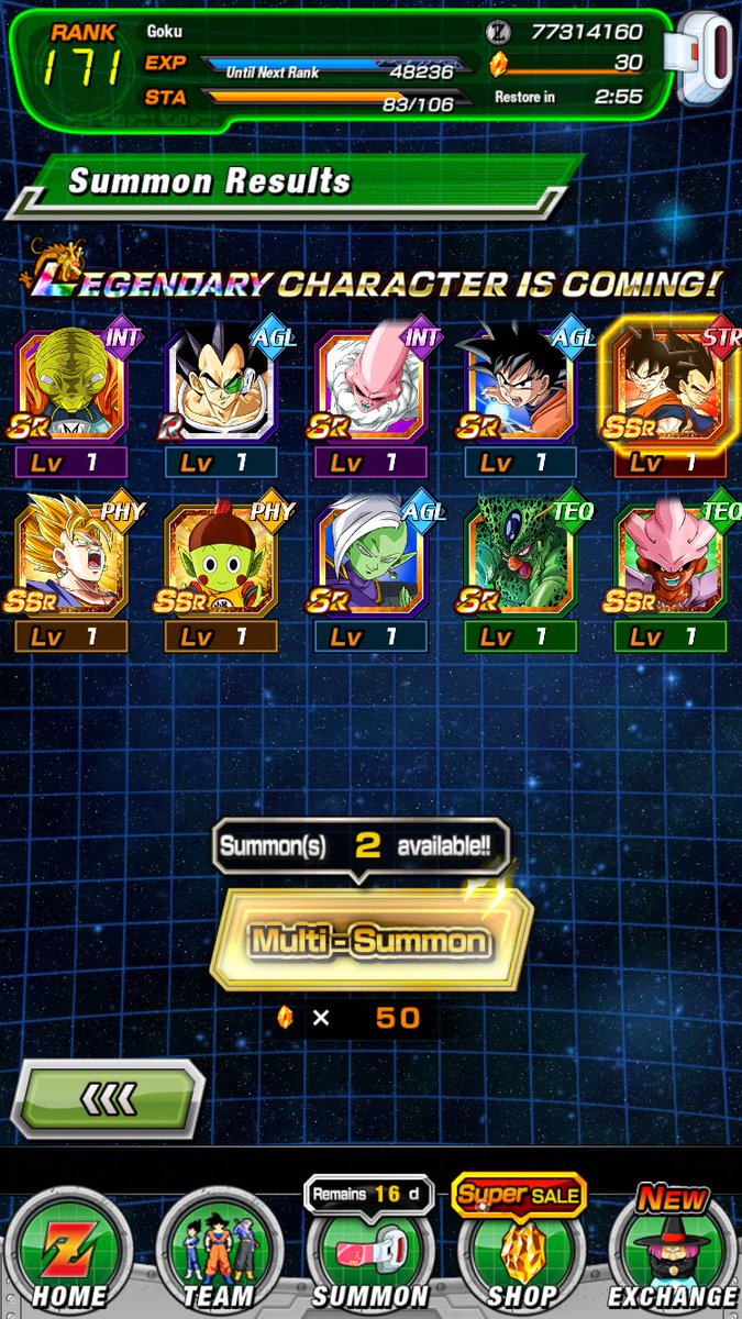 Sarim456's tweet photo. @dokkan_global LETS GOOO GOT THEM IN 200 STONES https://t.co/tnoNos0SLw