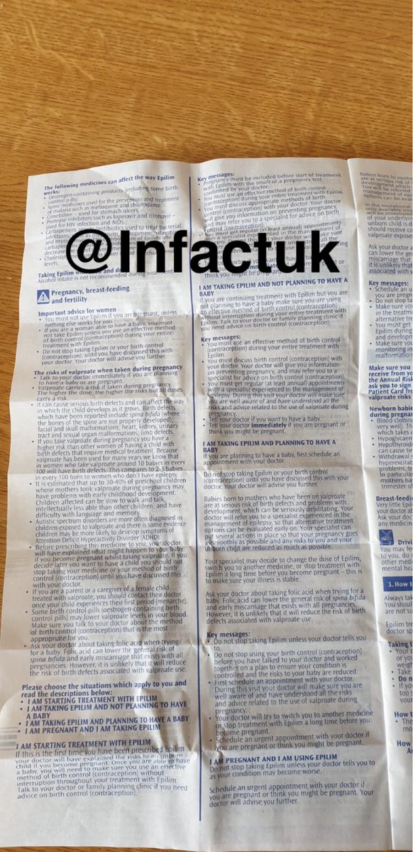 Emma4facs's tweet photo. The first aim of our Global Campaign completed
⚠️ Full warnings on the patient ⚠️ information leaflet
⚠️Warnings on the box⚠️
⚠️Warnings on the blister packet of the medicine ⚠️
47 years to late for thousands of babies in the UK
#valproatecrisis #informedchoice #patientsafety https://t.co/sPdwkjcx3s