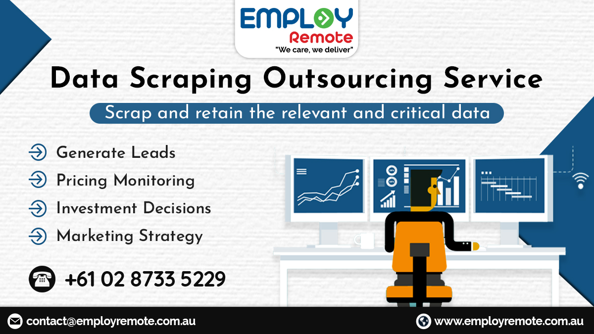 Hire Remote Data Scraper

Employ Remote provides web data scraping outsourcing services that are helpful for you to monitor and generate the business models and scale your revenue up to the Next Level.

Contact us now for more info: bit.ly/2YKUiqU