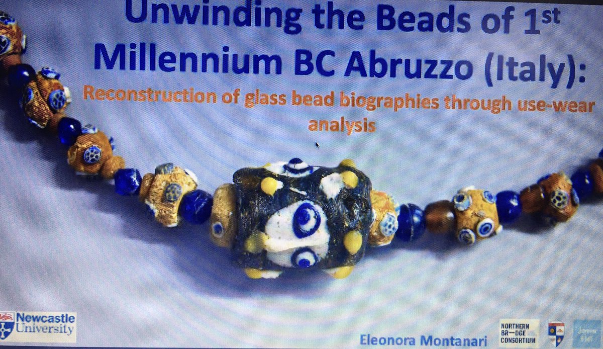 EmmaTollefsen's tweet photo. Eleonora Montanari from Newcastle University (@StudentsNCL) told us about her brilliant research on the Reconstruction of Glass Bead Biographies through Use-Wear Analysis
#s225 #EAA2020Virtual #archaeoscience https://t.co/RLR1dZZeUg