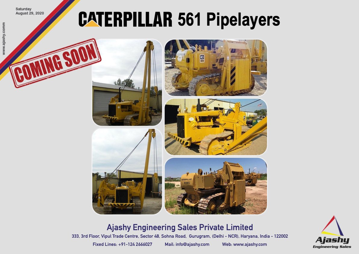 AjashyEngg's tweet photo. #Pipelayer #Sideboom #OilandGas #Caterpillar #Caterpillar561 #OilPipeline #GasPipeline #CrossCountry #CrossCountryPipeline #Ajashy #Engineering #Gurugram #India https://t.co/dHak0z6daT