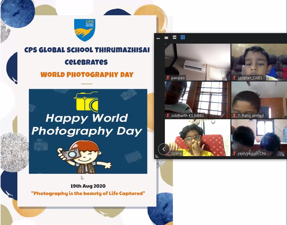 about_cps's tweet photo. To instill the artistic value of life and to comprehend the importance of photography, CPS Global School Thirumazhisai celebrated World Photography Day through virtual workshops.
#cpsglobal #photography #worshop #2020 #IGCSE #IBDP https://t.co/rVwGZsWlDf