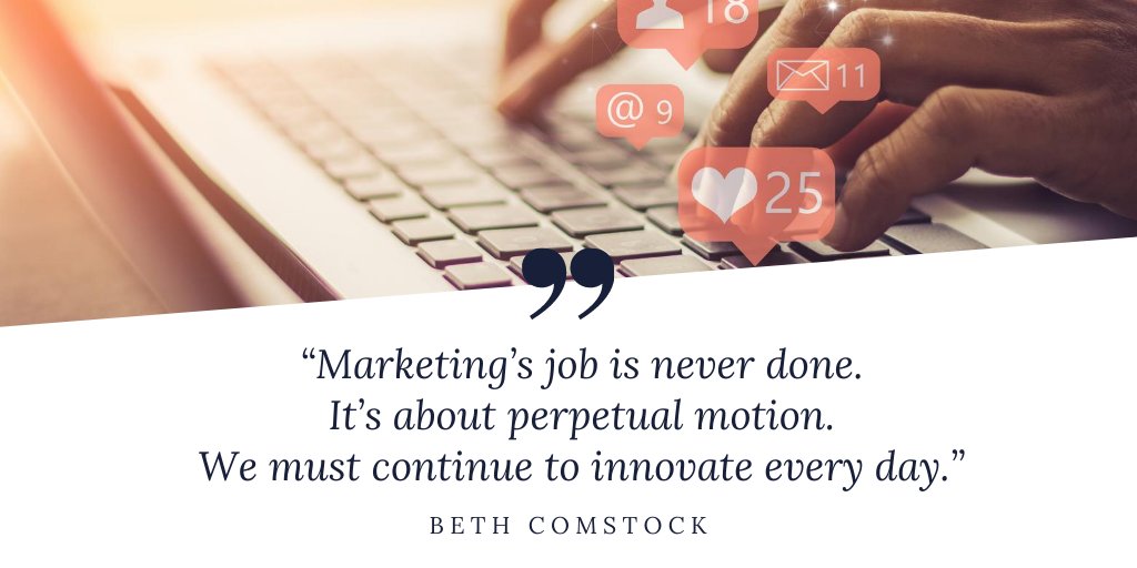 filipinawriter's tweet photo. “Marketing’s job is never done. It’s about perpetual motion. We must continue to innovate every day.”
- Beth Comstock

#filipinawriter #bethcomstock #innovation #technology #tech #AI #startups #IoT #startup #BigData #business #leadership https://t.co/mQXcYHIqfl
