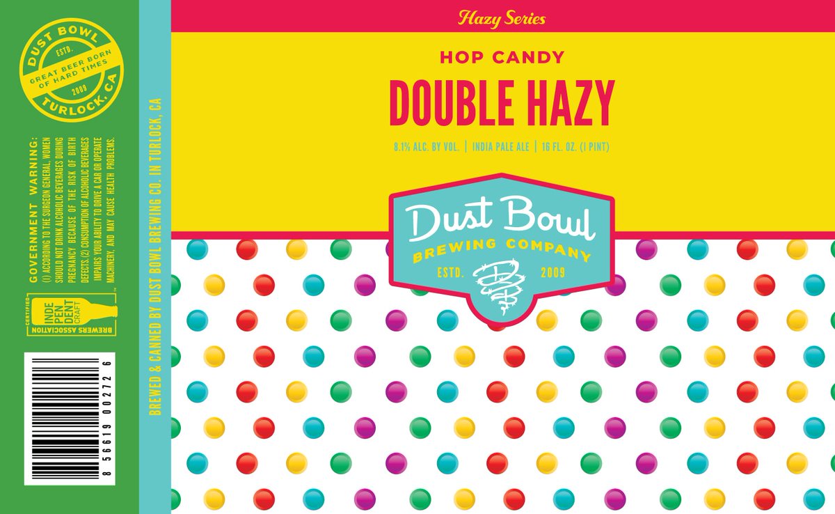 Dust Bowl Brewing Co. was approved for DUST BOWL BREWING CO. / HOP CANDY DOUBLE HAZY INDIA PALE ALE, an ale. #CAbeer More: ttbonline.gov/colasonline/vi…
