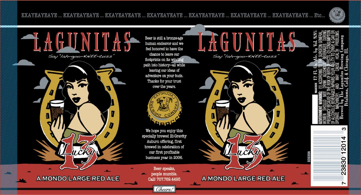 THE LAGUNITAS BREWING COMPANY was approved for THE LAGUNITAS BREWING COMPANY / LUCKY 13, an ale. #CAbeer More: ttbonline.gov/colasonline/vi…