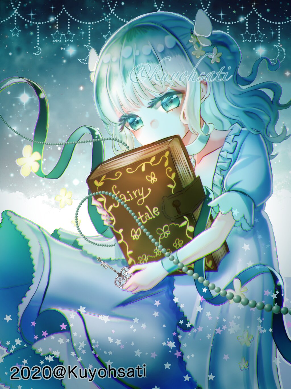 九曜 紗千 Fairytale 幻想的な夜のおとぎ話 蝶 おとぎ話 女の子 イラスト 緑 ファンタジー 幻想 Ibispaint メイキング見れます T Co Ejcfczgfly T Co O7yhvmljx0 Twitter