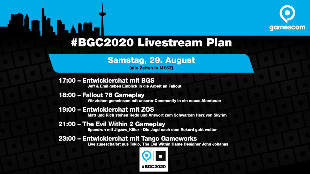 bethesda_de's tweet photo. Heute um 17 Uhr startet Tag 2 der digitalen #BGC2020! Wir freuen uns auf viele interessante Gespräche, spaßiges Gameplay und natürlich auf euch! Schaltet ein: https://t.co/59JsONDACi
#gamescom https://t.co/aDp5a7YKbz