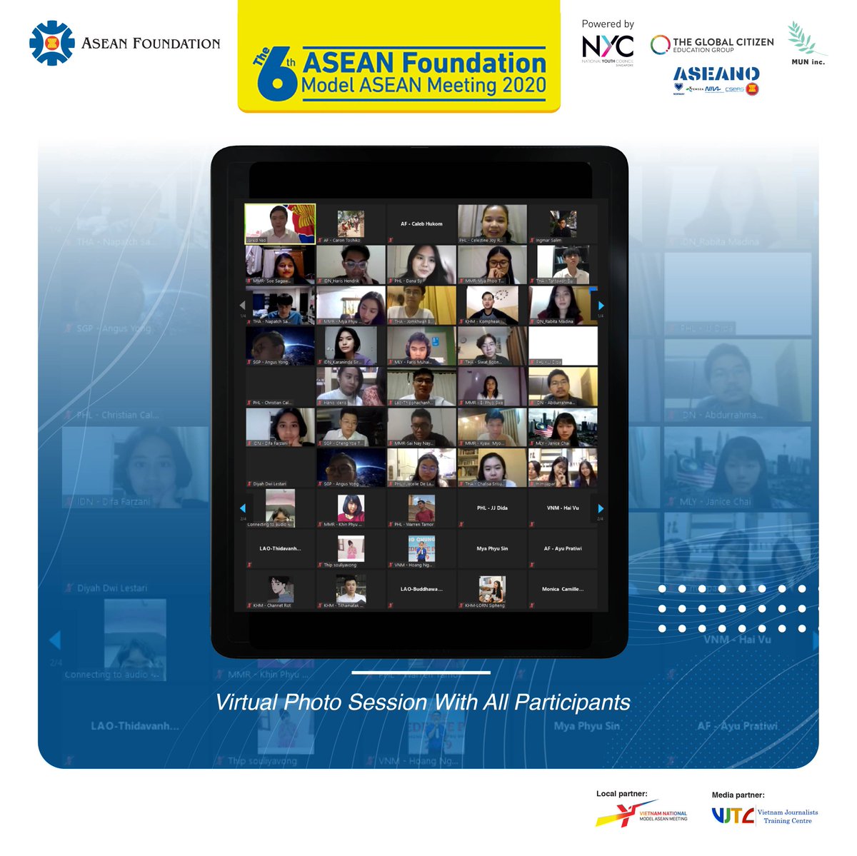 aseanfoundation's tweet photo. #AFMAM2020 delegates have successfully finished the online coaching session this week, where they had the occasion to get to know each other virtually and received the assignment to represent one of the ASEAN+1 member states (which is not their country of origin)! https://t.co/IzFDRn2JGB