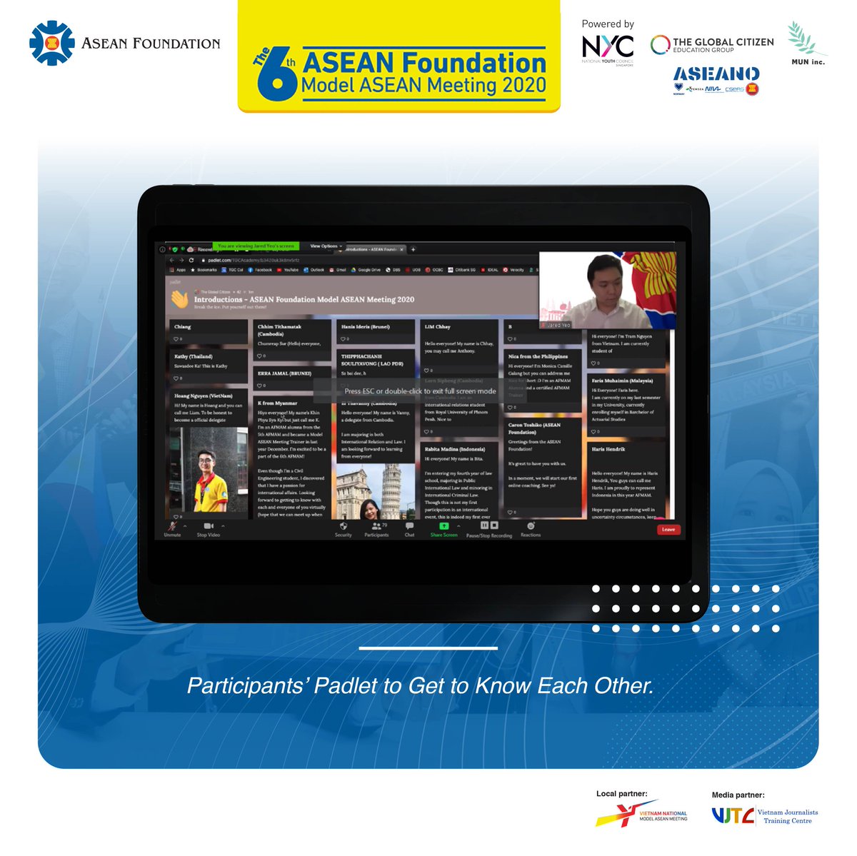 aseanfoundation's tweet photo. #AFMAM2020 delegates have successfully finished the online coaching session this week, where they had the occasion to get to know each other virtually and received the assignment to represent one of the ASEAN+1 member states (which is not their country of origin)! https://t.co/IzFDRn2JGB