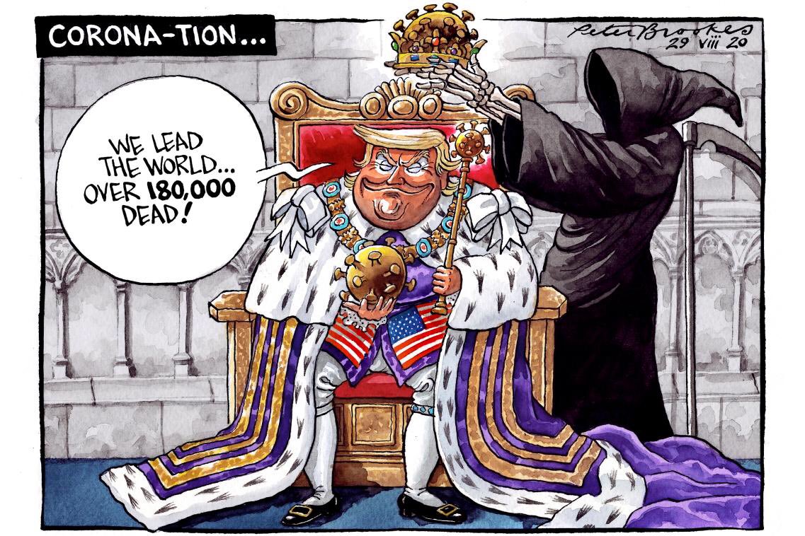 My cartoon Saturday @TheTimes. He’s top banana at handling #COVID......#RepublicanNationalConvention #DonaldTrump