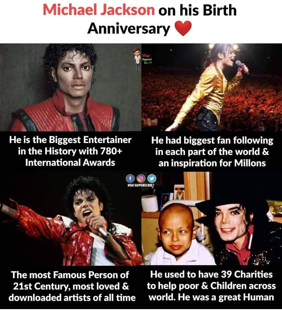 Happy Birthday, Michael Jackson. We re better for you. Thank you for the music and gifts. 