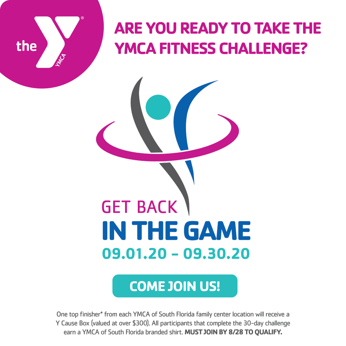 ymcasoflo's tweet photo. ARE YOU READY TO TAKE THE YMCA FITNESS CHALLENGE?
Engage in fitness workouts or sports activities at least 45 minutes a day (3.75 hrs. a week), for 30 days, to help you get back in the game with a healthy new you!
IT’S EASY TO JOIN!
https://t.co/uTwIj4nKTJ https://t.co/8mYKZSoA1d