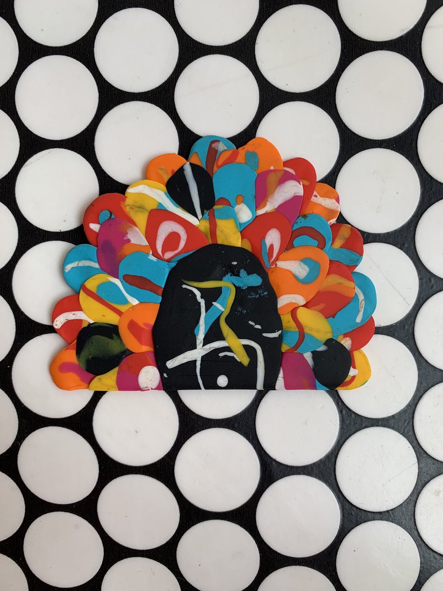 peterogermorris's tweet photo. Fimo prototype model for a fireplace made from jesmonite. Inspired by a Cloud house painting, but looks a bit like a peacock! It called The Cloud Hearth. For The Cloud House. #petermorrisarchitects #thecloudhouse #thecloudhearth #wip https://t.co/RIlCWKeKLu