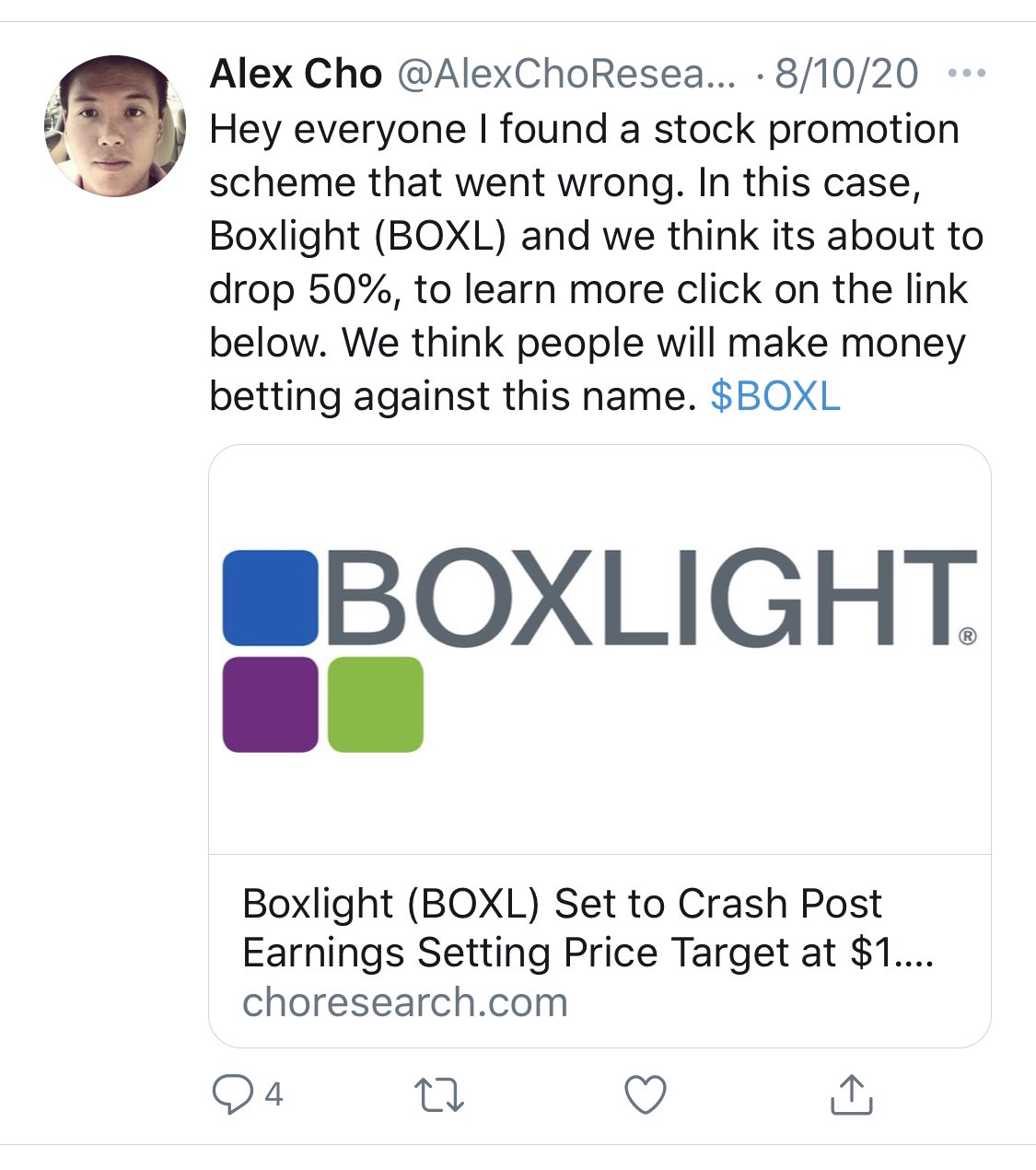 Boxl stock