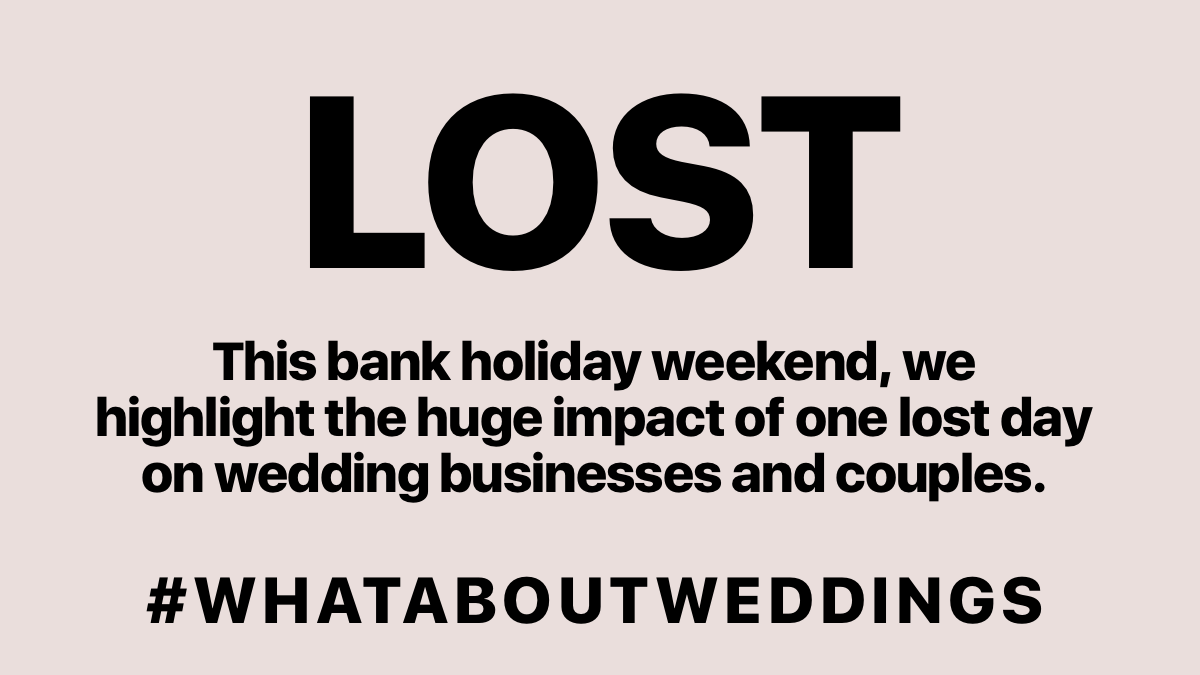 LauraMayPhotoUK's tweet photo. Traditionally, this Saturday would be the busiest day of the wedding season annually. However, instead:
#whataboutweddings 
@MPritchardUK @BorisJohnson @lovemydress @RishiSunak @YasminQureshiMP @hammersmithandy @scullyp @AlokSharma_RDG @Ed_Miliband @LucyMPowell @DrRosena https://t.co/0KG3eXMTBA