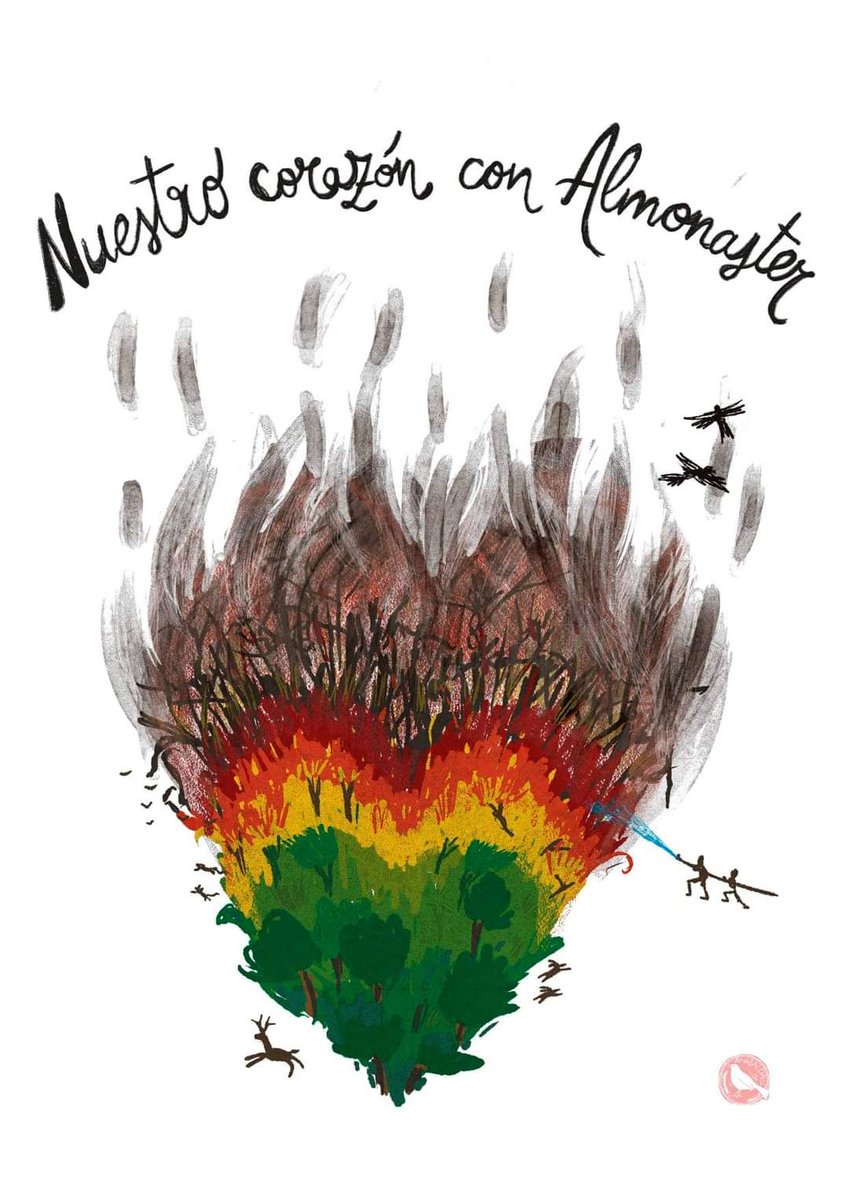 Comparto esta ilustración de Ana Baldallo con la que ha querido expresar la desolación que siente -y muchísimos compartimos-, así como el respeto y admiración al arduo trabajo que se está desarrollando desde <a href="/Plan_INFOCA/">EMA INFOCA</a> en el #IFAlmonasterLaReal