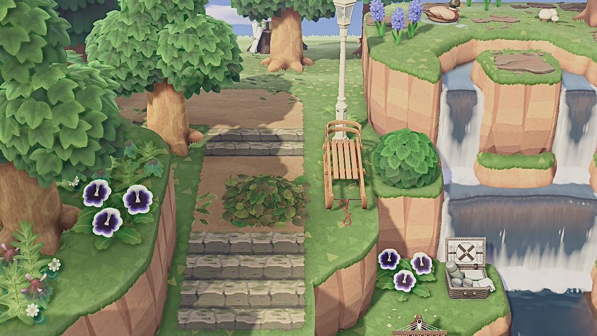 𝕤𝕒𝕪𝕒𝕟𝕖 コケだらけのいしのかいだん 1枠だけでokな節約マイデザ ベージュとグレーの2種類です のっぺりした道も少しはメリハリが出てくれたら嬉しいなあ 階段の数 足りん あつ森 どうぶつの森 マイデザイン マイデザ マイデザイン配布