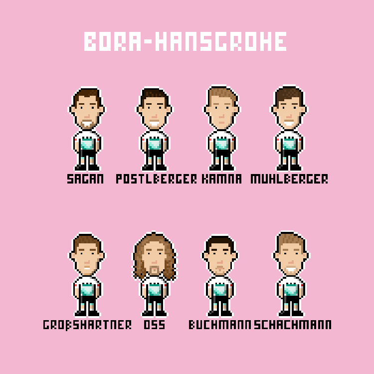 PPuncheur's tweet photo. Can @BORAhansgrohe come away with Sagan's 8th Green jersey? #TDFunited 
 
@EmuBuchmann
@gro_felix
@lennardkaemna
@muehlberger_94
@Daniel87Oss
@Poesti_92
@petosagan
@MaxSchachmann

#BandOfBrothers #sprinter #pointsjersey #pixels https://t.co/6cGbQwig5f