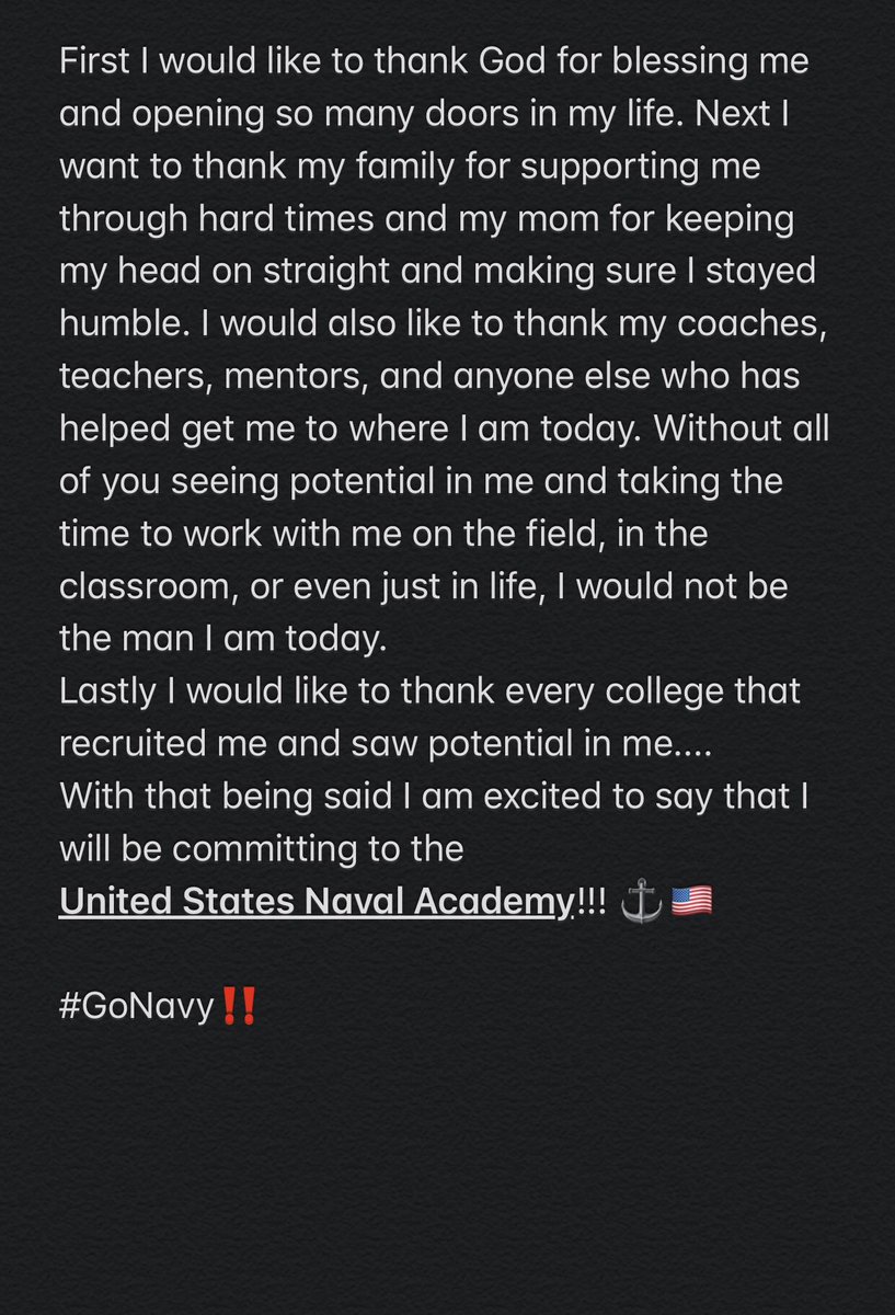 “I sought the Lord,and he answered me; he delivered me from all my fears.” #commited #gonavy #Wookid <a href="/NavyFB/">Navy Football</a> <a href="/CoachORourke/">Danny ORourke</a> <a href="/sca_football/">SCA Football</a> <a href="/CoachP_SCA/">Coach P</a>