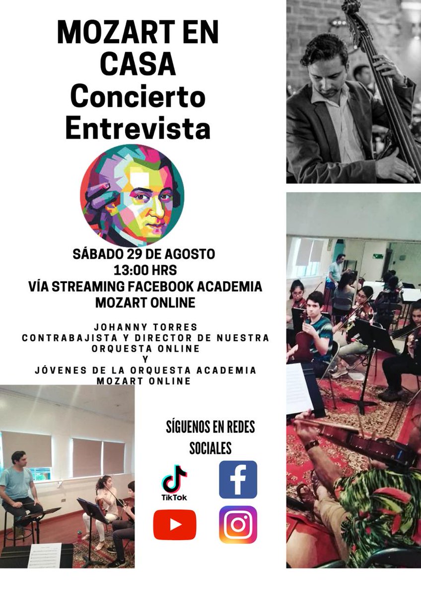 CulturaIquique's tweet photo. 🎶 HOY 13.00 h. 🎵
MOZART EN CASA.
👀 En Facebook Live Academia Mozart Iquique.
@eligecultura @Tarapaca_Insitu @musicaclasicacl https://t.co/idsr5kCzI3