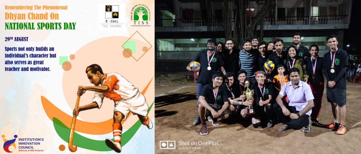 "Winning is not everything but making the effort to win is."

On this #NationalSportsDay2020 
Remembering TISS Volleyball League 2020, when Team E-Cell won laurels, with a belief that #Leadership , #teamwork and #resilience isn't bounded to #Entrepreneurship but beyond.