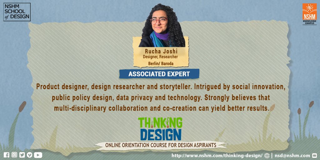 DesignNSHM's tweet photo. Introducing one of our eminent associated experts.
Apply Now - https://t.co/BiHRfyIsom
@DesignNSHM @nshmkc
#design #nshmschoolofdesign #onlinelearning #ThinkingDesign #onlineeducation #Creative #creativity #designschool #learning #students #digitallearning https://t.co/WmKGPOhw93